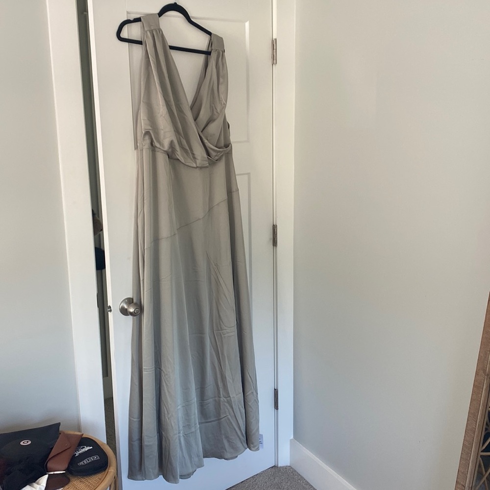 ASOS Curve Silver Draped Wedding Dress